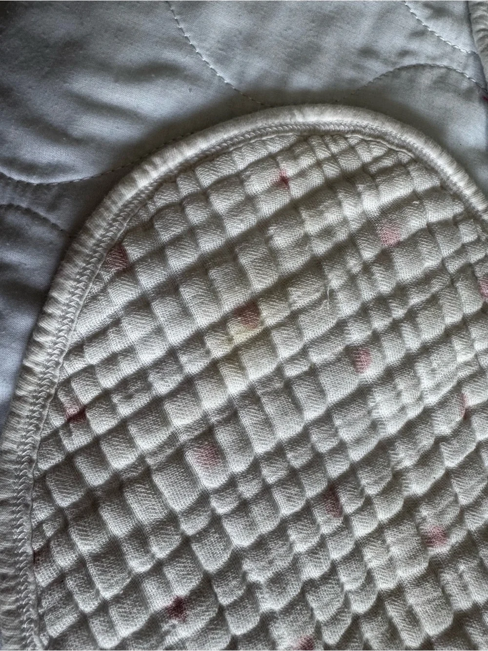 Kids Quilted Nursing Burp Cloths with Pink Heart Accents